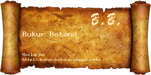 Bukur Botond névjegykártya